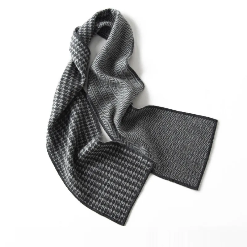 100% Cashmere Scarf Women and Men Grid Cashmere Shawls Winter Thick Pashmina Scarf