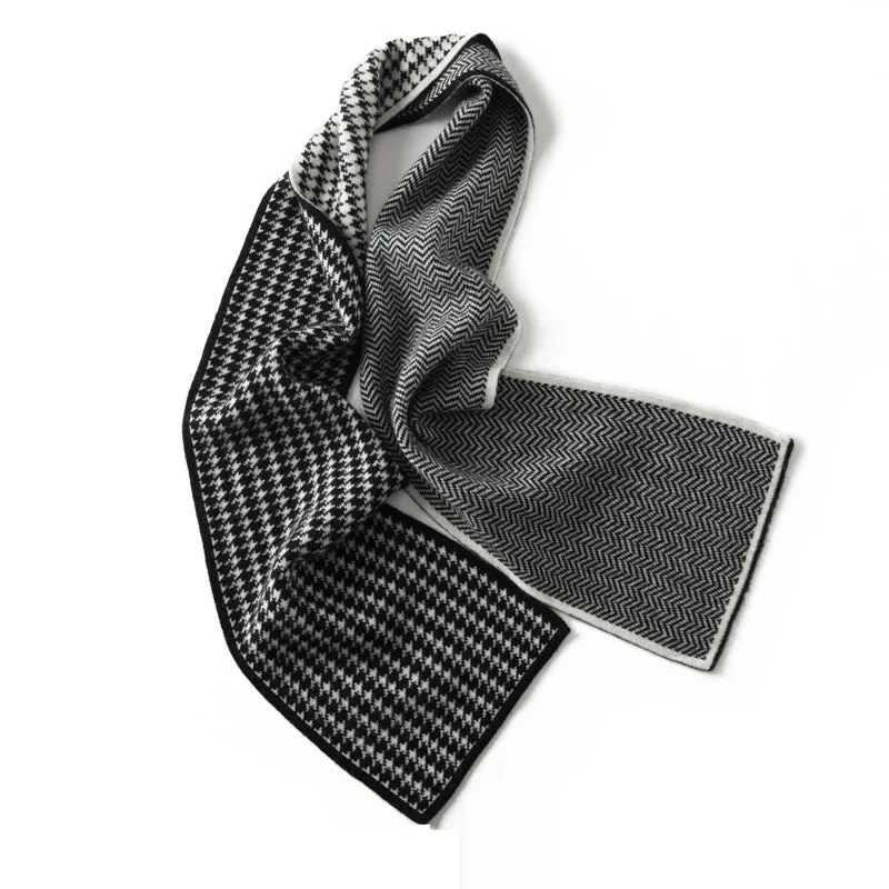 100% Cashmere Scarf Women and Men Grid Cashmere Shawls Winter Thick Pashmina Scarf