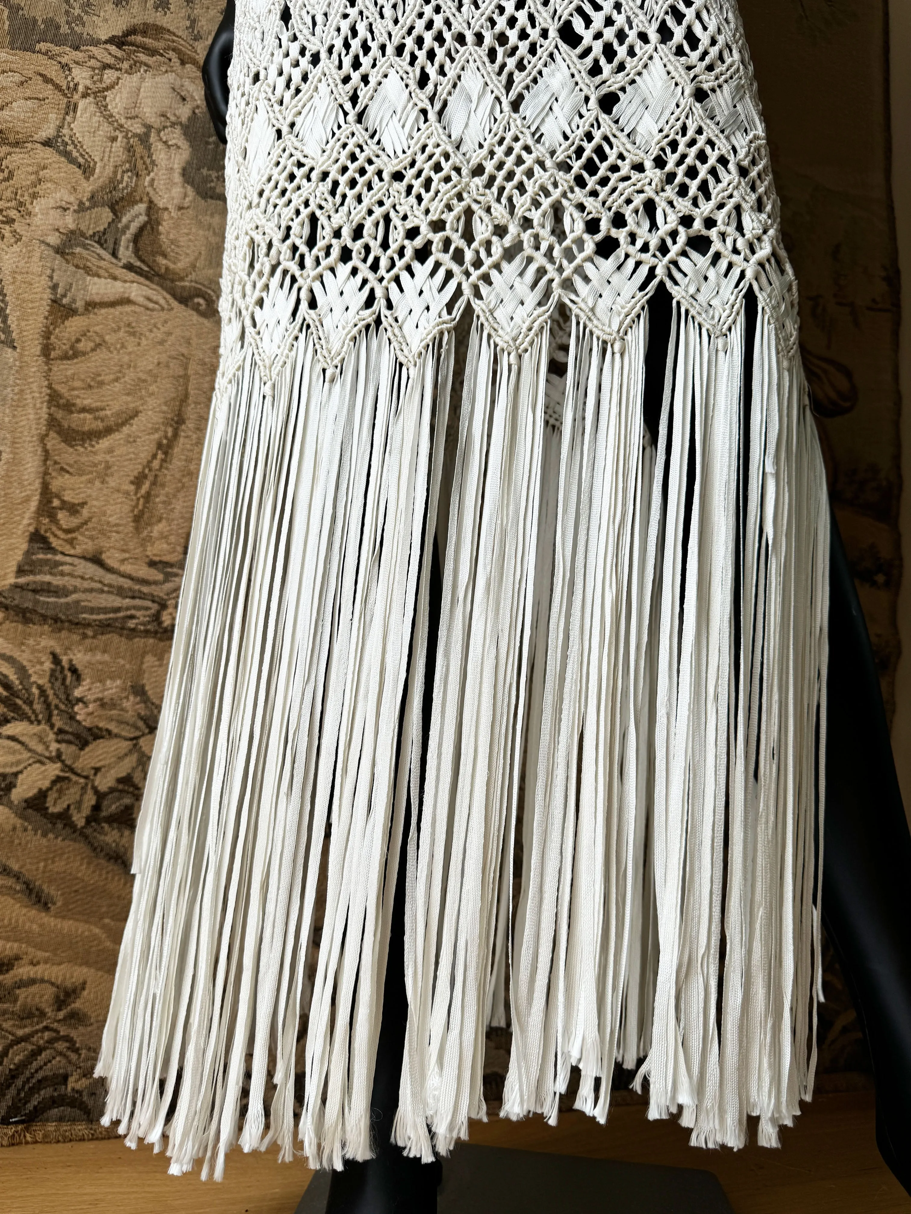 1970s Handmade Macrame Maxi Dress