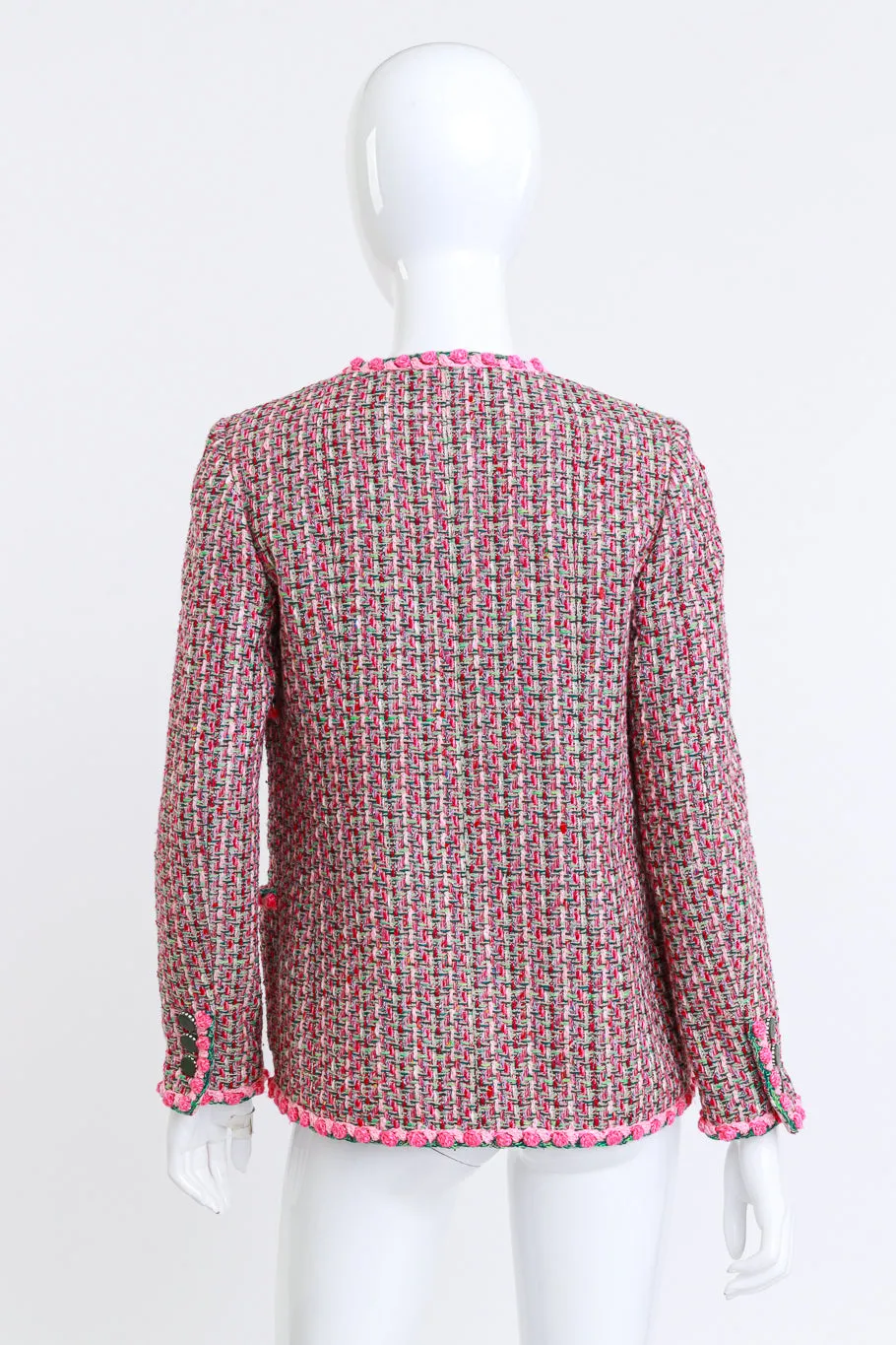 2002P Rosette Bouclé Collarless Jacket
