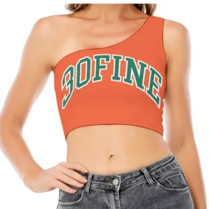 30Fine Orange One Shoulder Top
