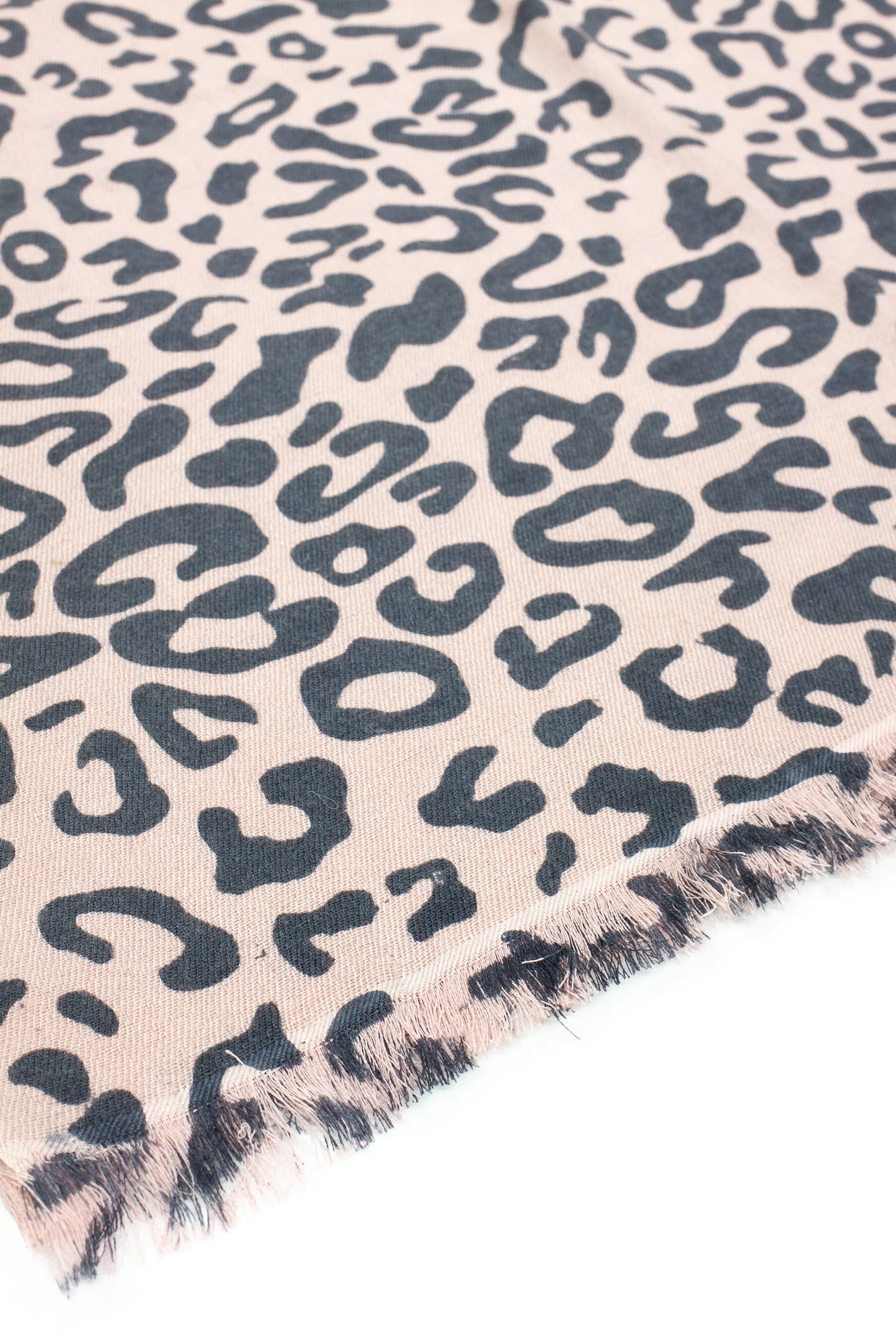 70% Cashmere & 30% Silk Leopard Print Hand Crafted Long Winter Scarf Women