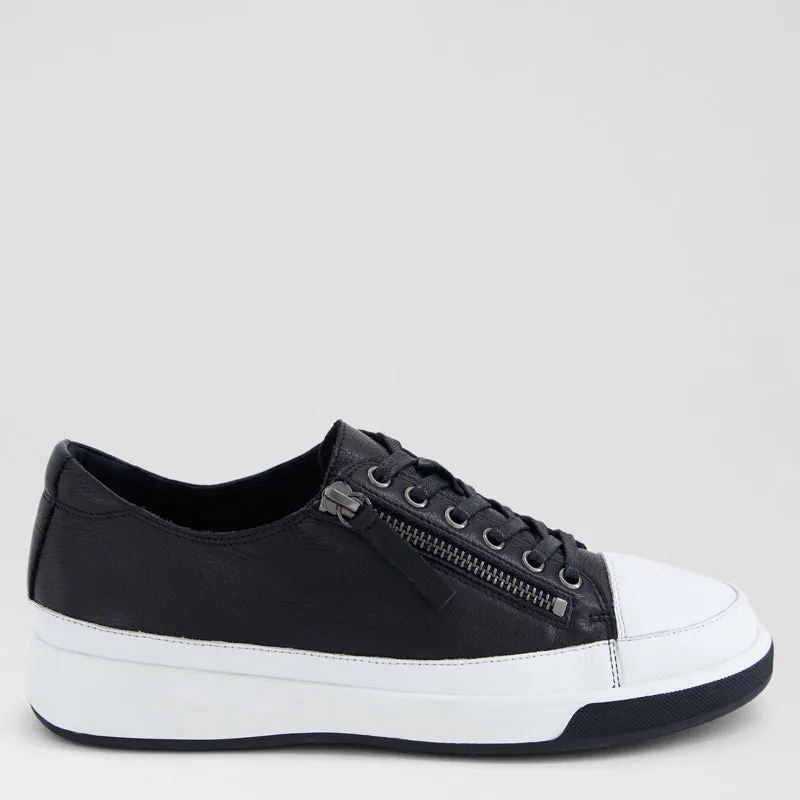 ALFENA XF - WHITE-BLACK LEATHER
