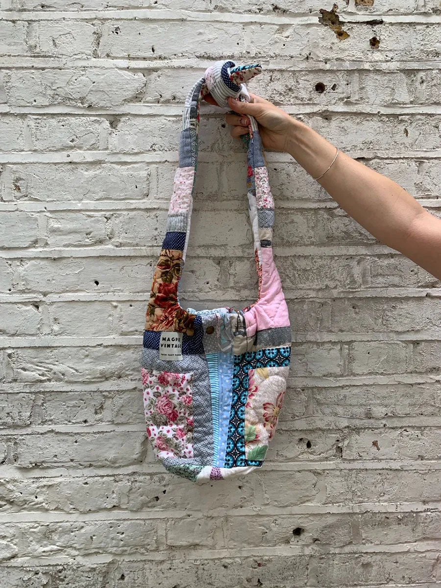 Andie Patchwork Quilt Bag Small - Pink/Blue