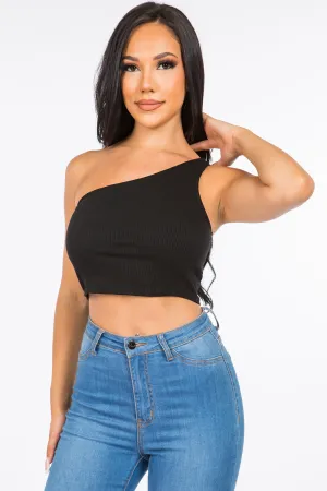 Angelina One-Shoulder Crop Top