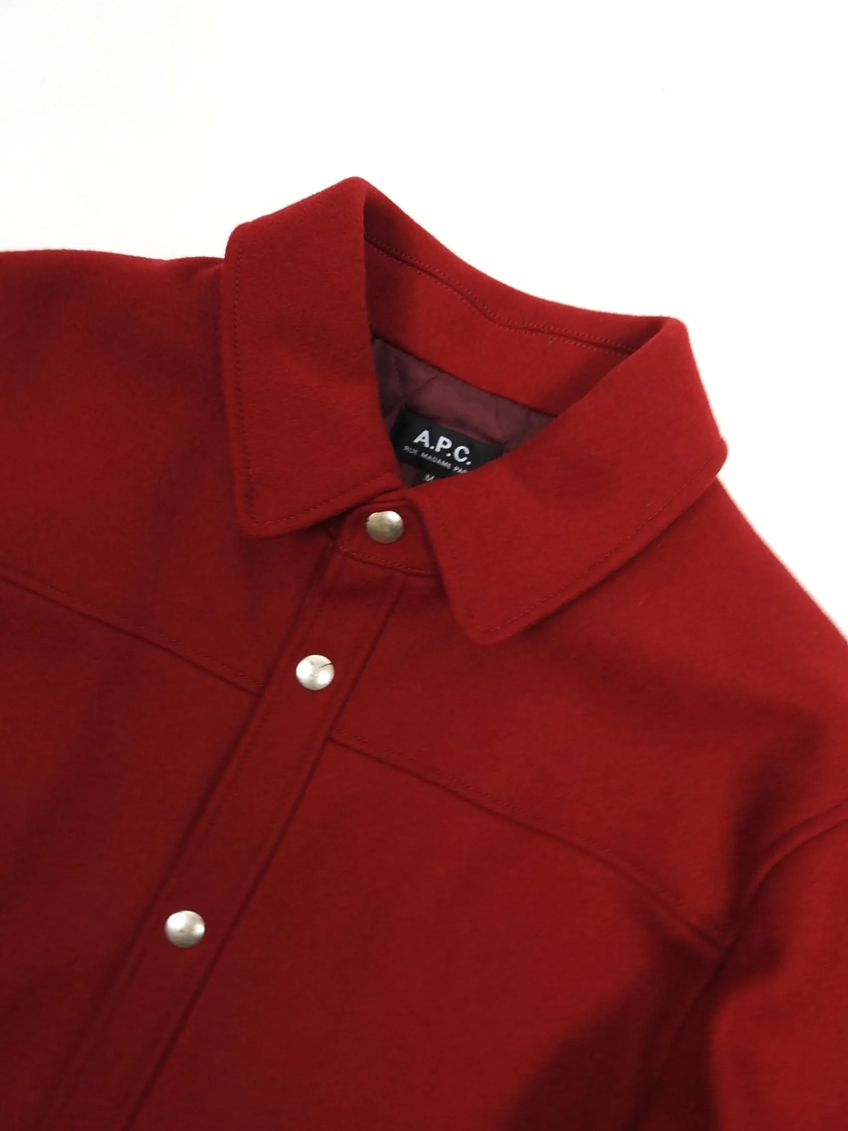 A.P.C. Red Quilted Wool Jacket Medium