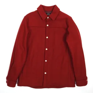 A.P.C. Red Quilted Wool Jacket Medium