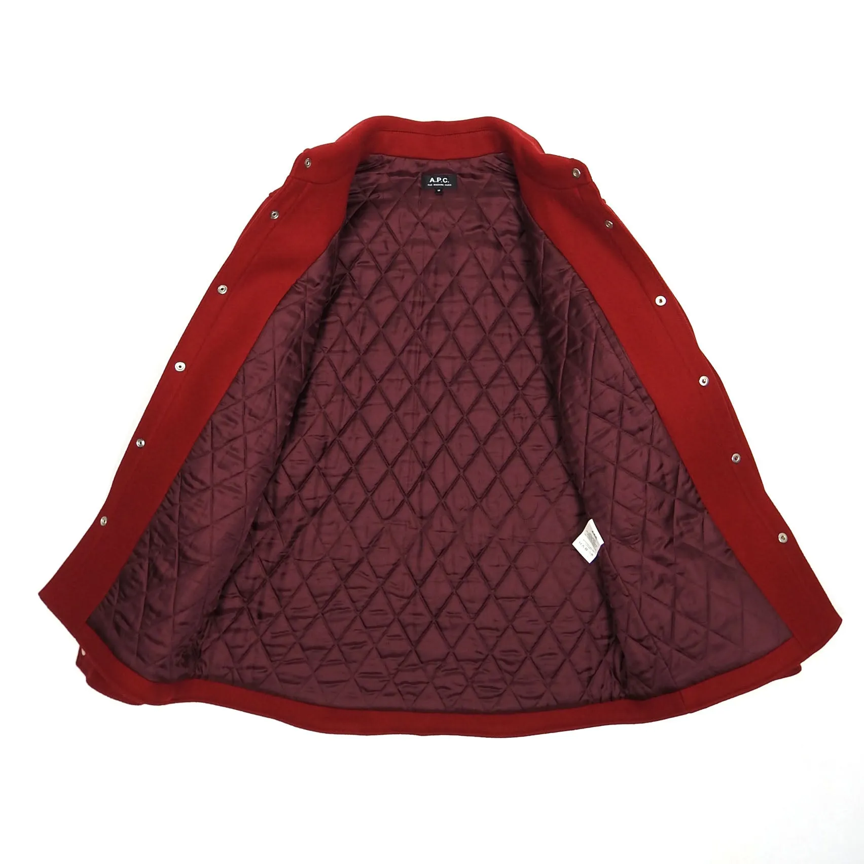 A.P.C. Red Quilted Wool Jacket Medium