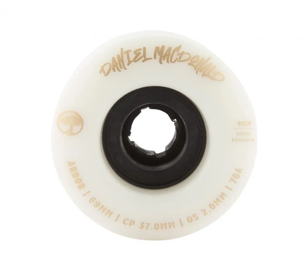 Arbor Signature Skateboard Wheels Vice Daniel MacDonald 78a - White