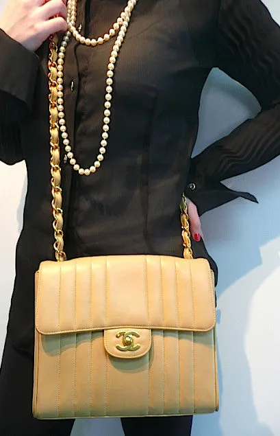 Authentic Chanel Vintage Tan 2.55 Flapover