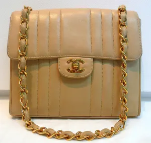 Authentic Chanel Vintage Tan 2.55 Flapover