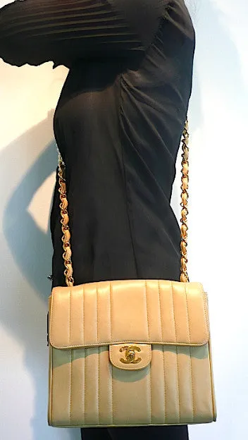 Authentic Chanel Vintage Tan 2.55 Flapover