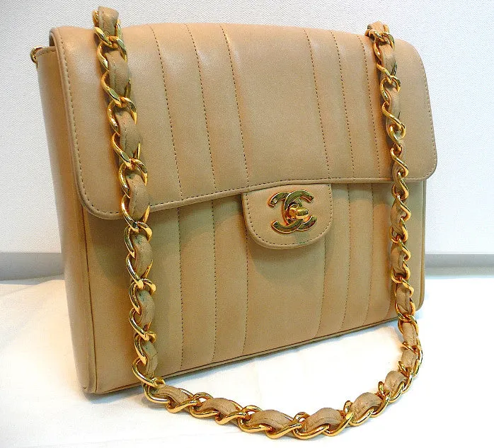 Authentic Chanel Vintage Tan 2.55 Flapover