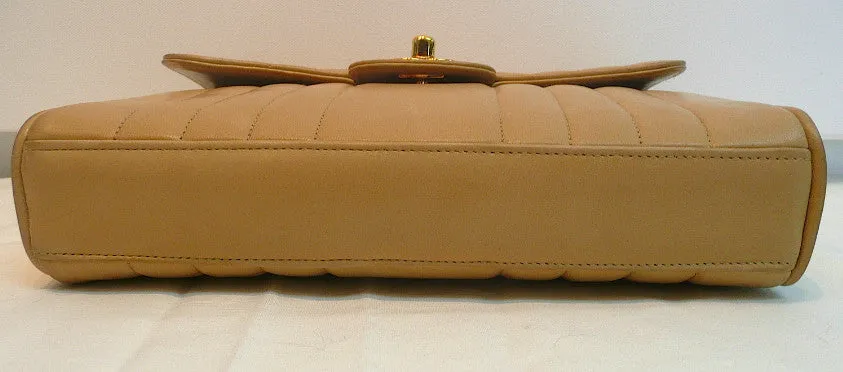 Authentic Chanel Vintage Tan 2.55 Flapover