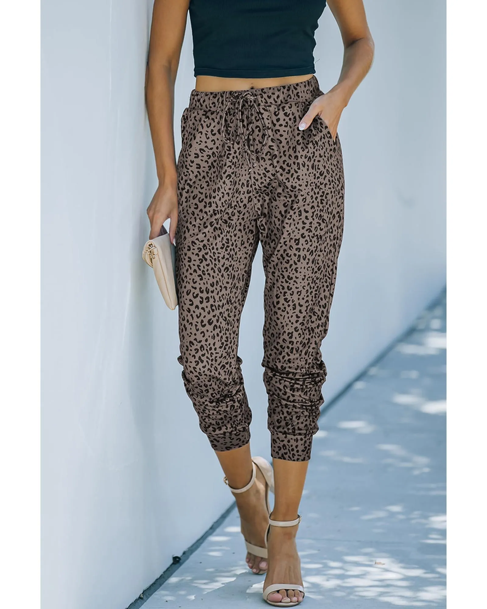 Azura Exchange Leopard Print Joggers - M