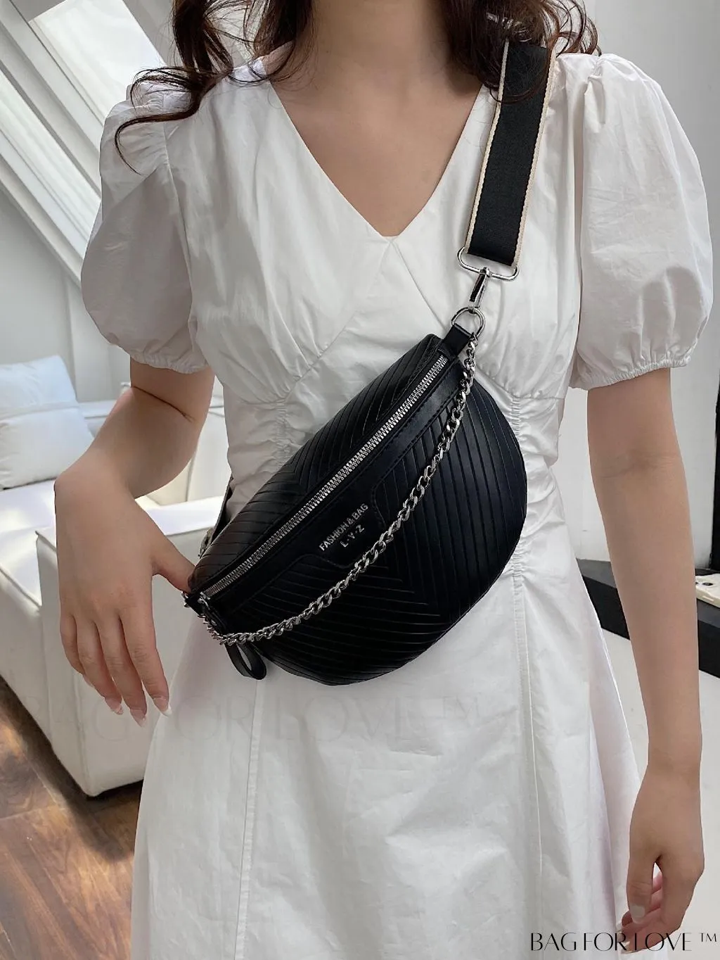 BagForLove - V-Shaped Striped Waist/Chest Bag - Minimalist Design