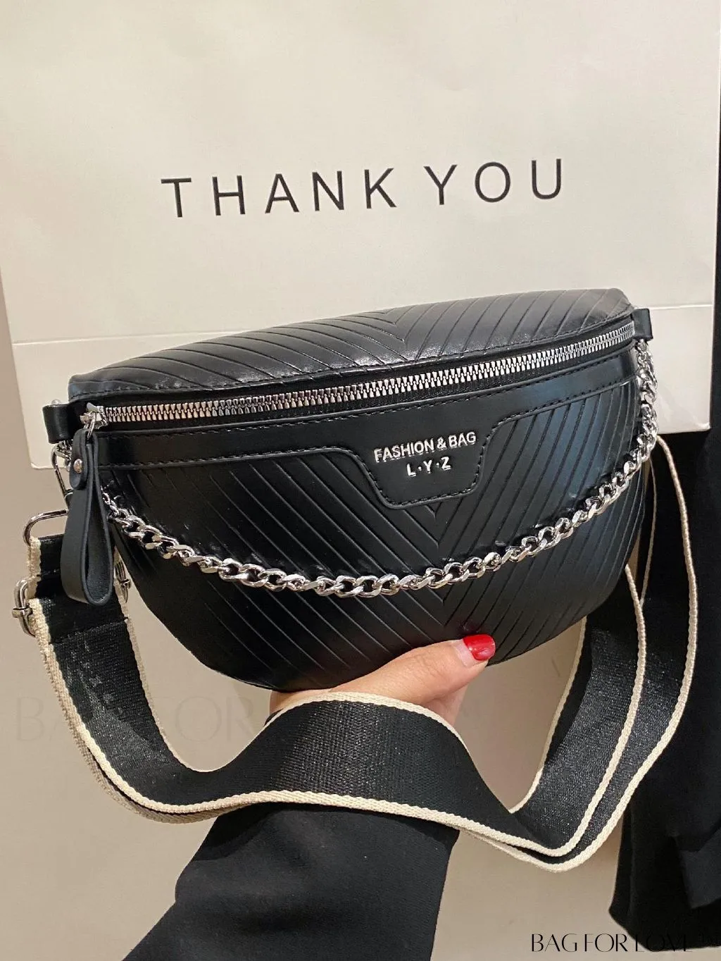 BagForLove - V-Shaped Striped Waist/Chest Bag - Minimalist Design