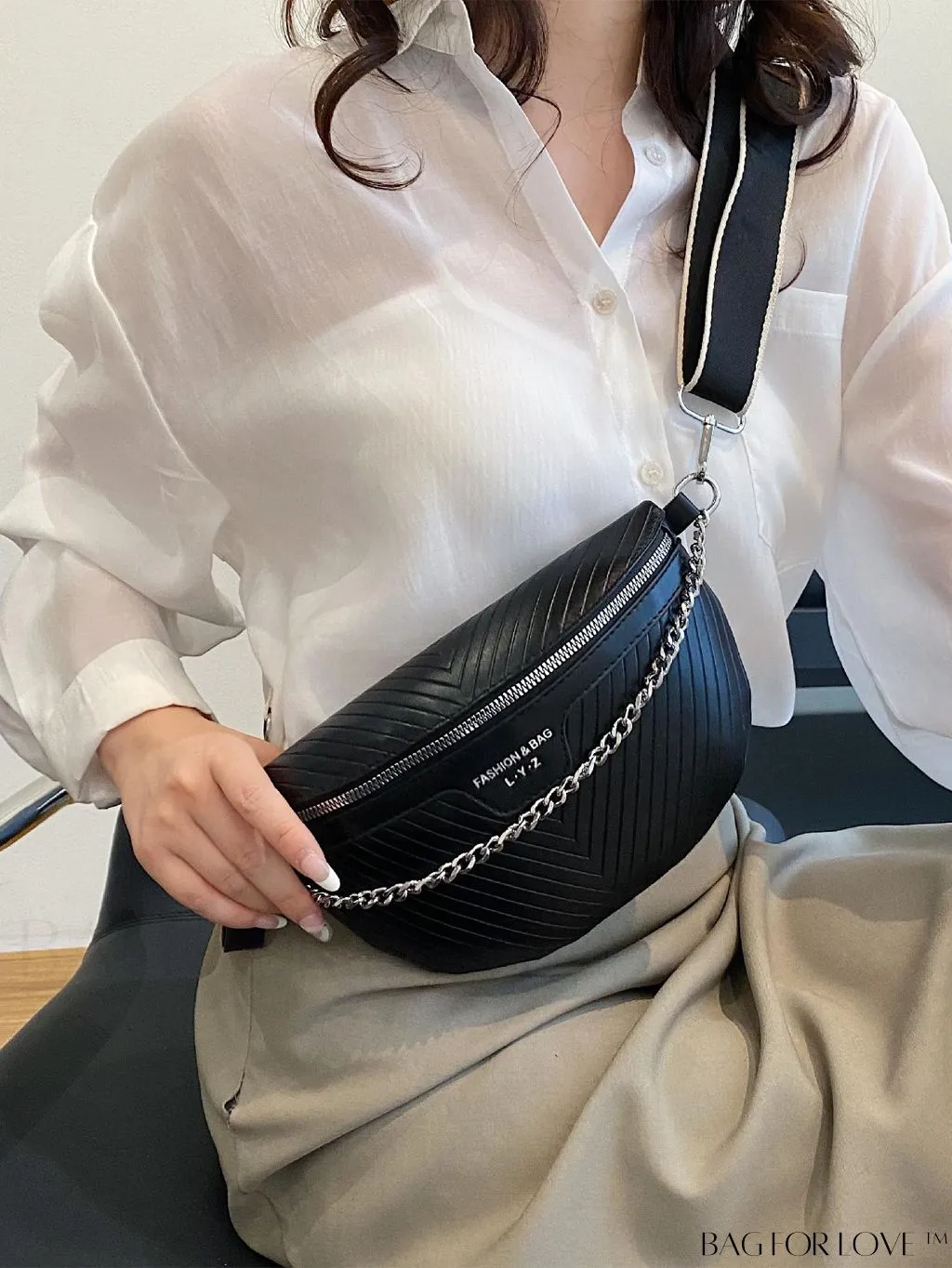 BagForLove - V-Shaped Striped Waist/Chest Bag - Minimalist Design