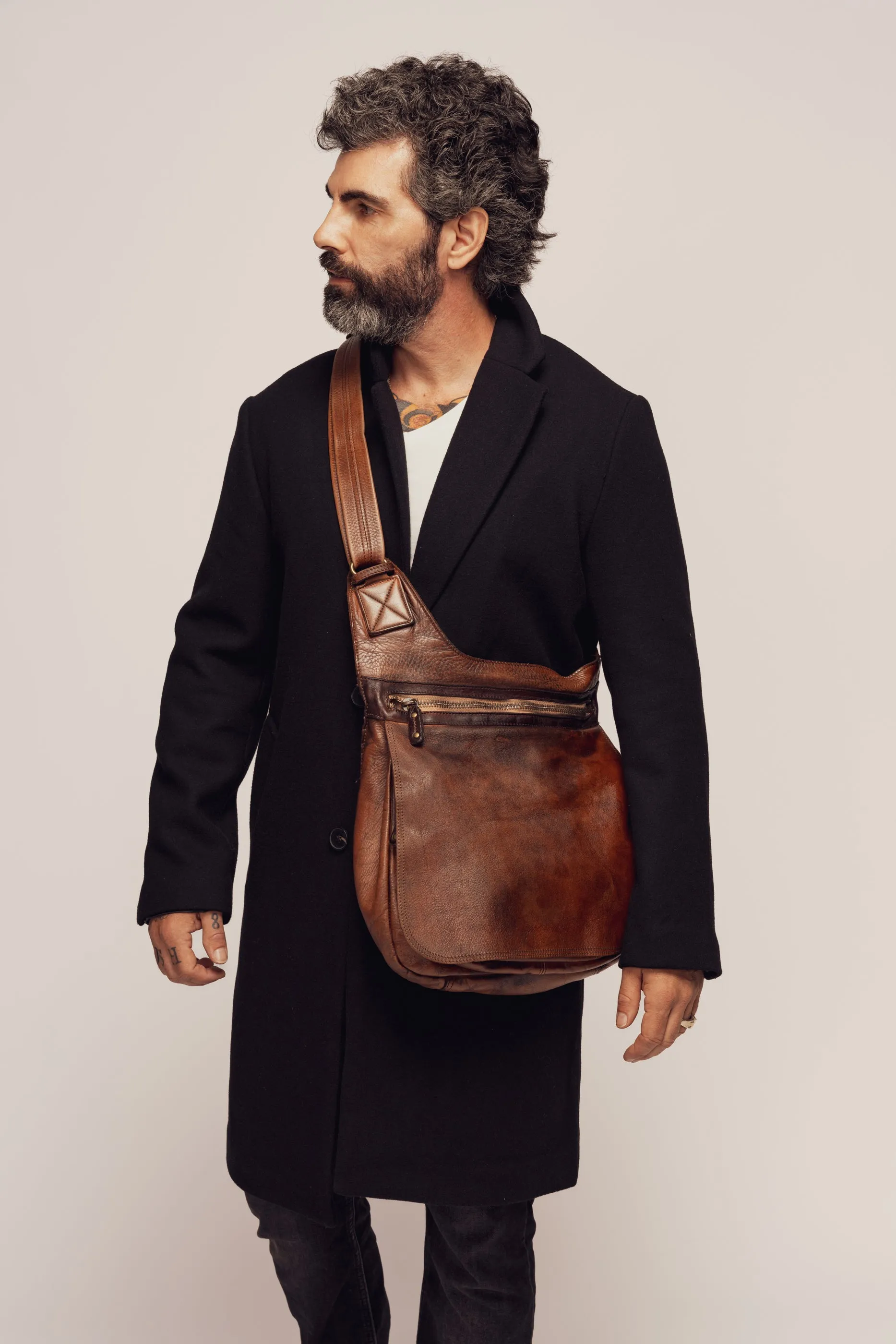 BAYSIDE84 Crossbody Saddle Bag - Cigar Brown - Canada