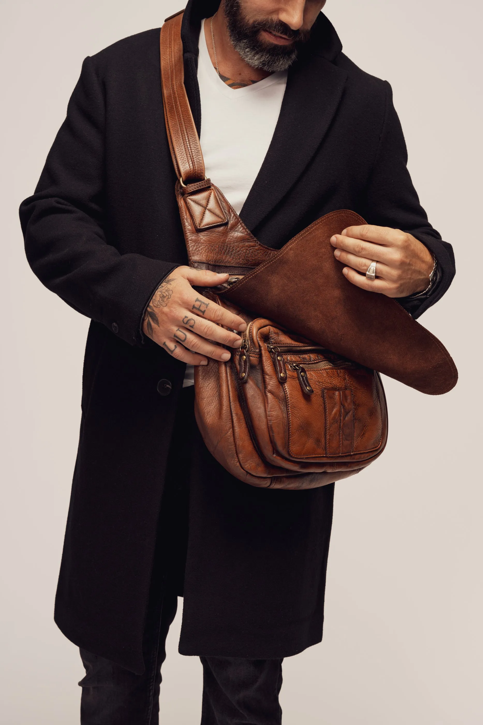 BAYSIDE84 Crossbody Saddle Bag - Cigar Brown