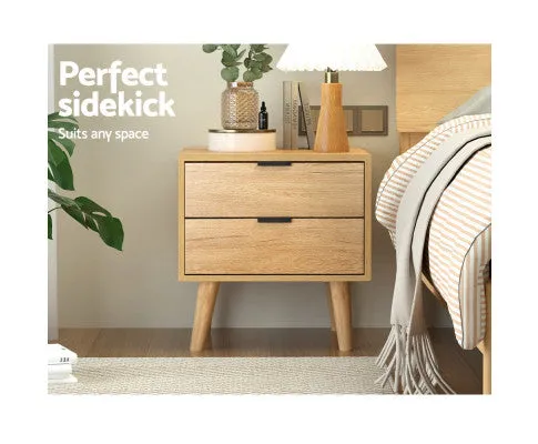 Bedside Table Drawers Nightstand Side End Table Storage Cabinet Pine MAJD