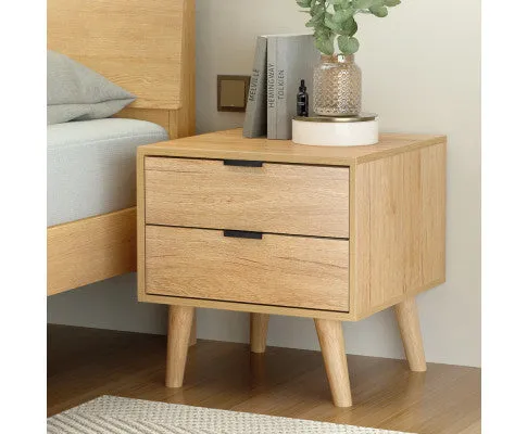 Bedside Table Drawers Nightstand Side End Table Storage Cabinet Pine MAJD