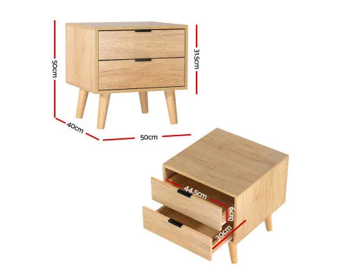 Bedside Table Drawers Nightstand Side End Table Storage Cabinet Pine MAJD