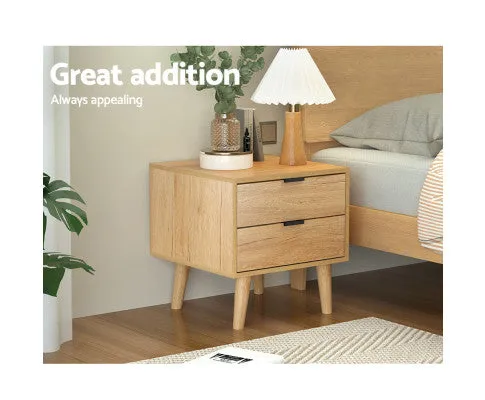 Bedside Table Drawers Nightstand Side End Table Storage Cabinet Pine MAJD