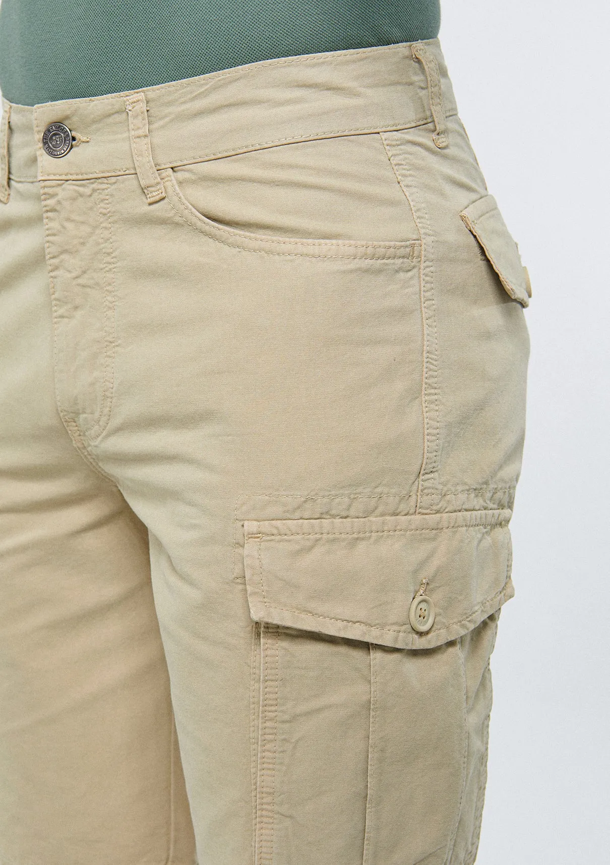 Beige Cargo Shorts