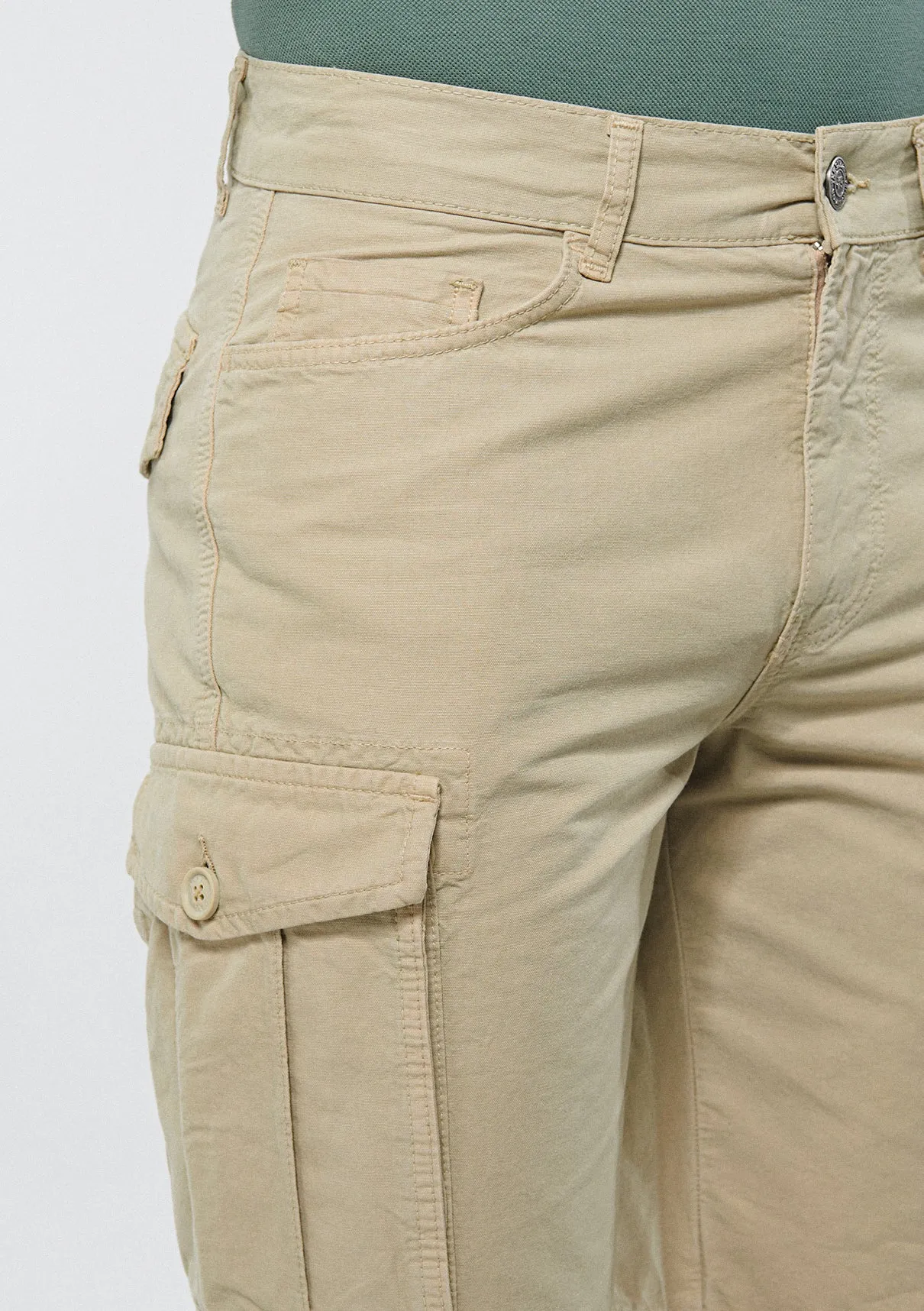 Beige Cargo Shorts
