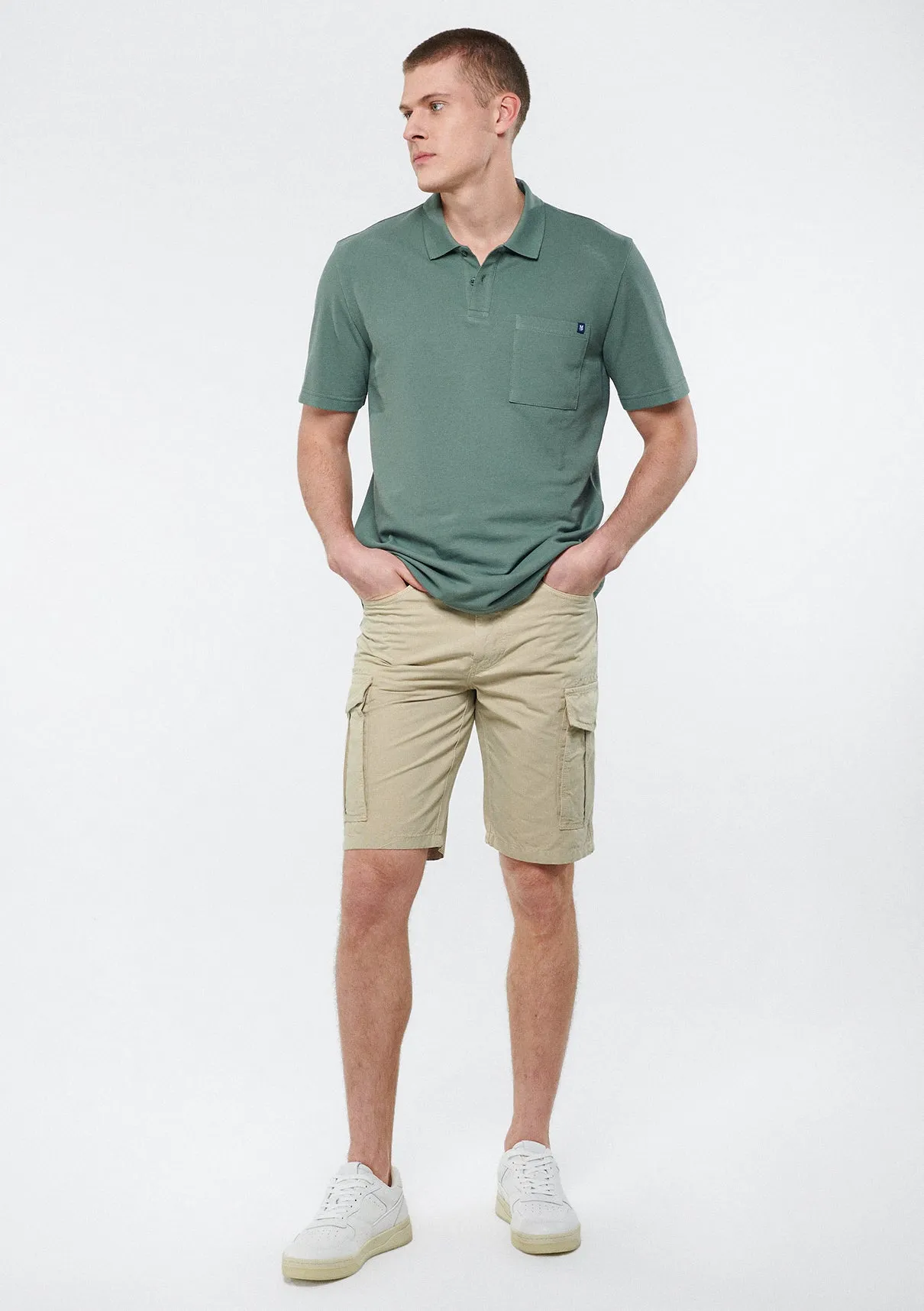 Beige Cargo Shorts