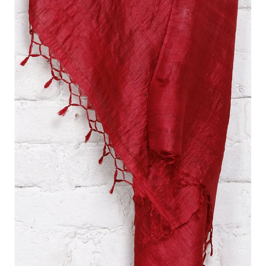 Beige,Green & Maroon Tussar Silk Dupatta