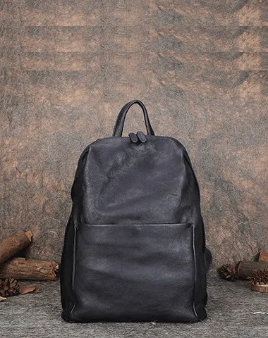 Best Minimalist Coffee Leather Rucksack Bag Womens Vintage School Backpacks Leather Backpack Purse