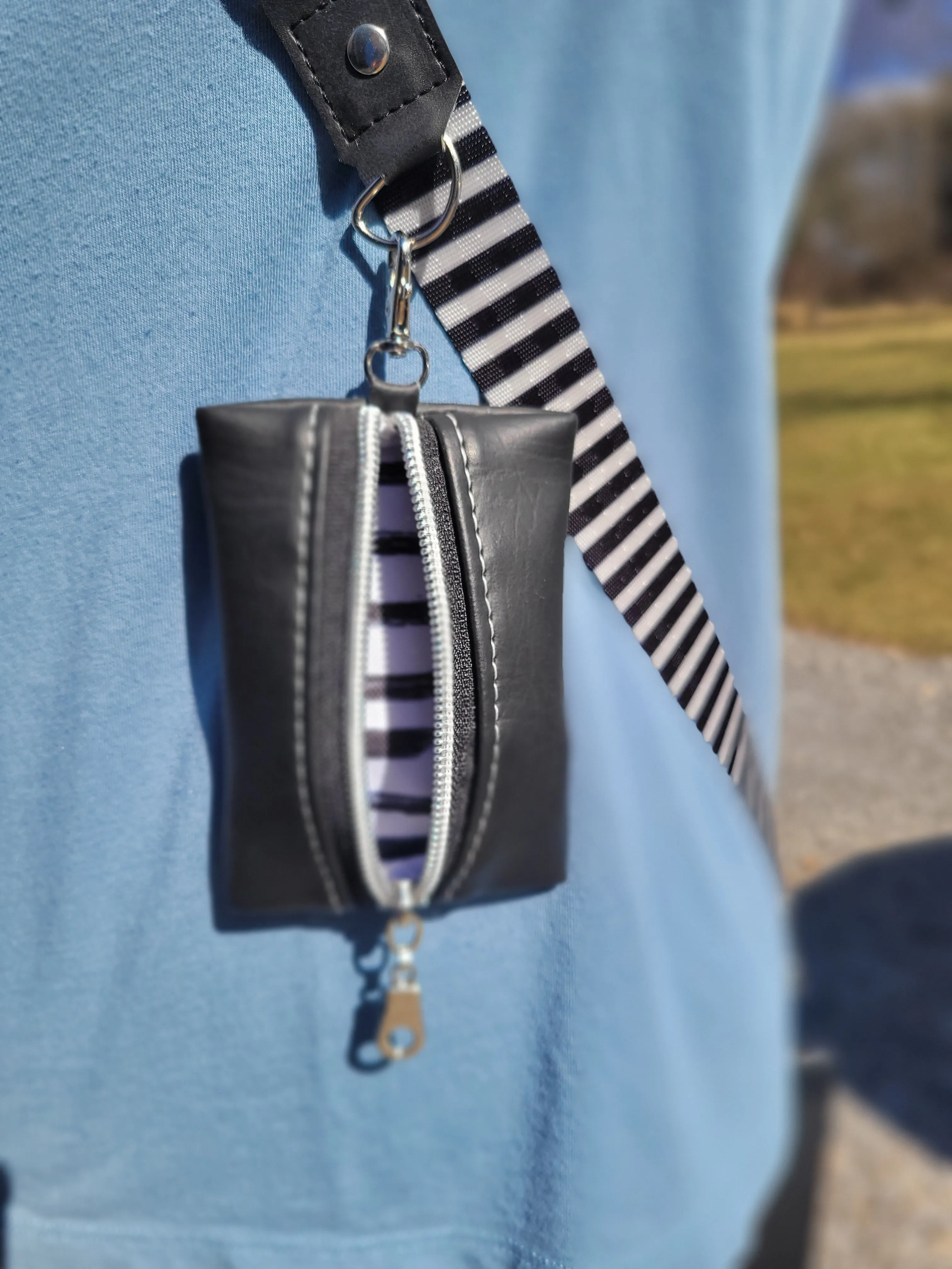 Black & White Stripped Phone Sling