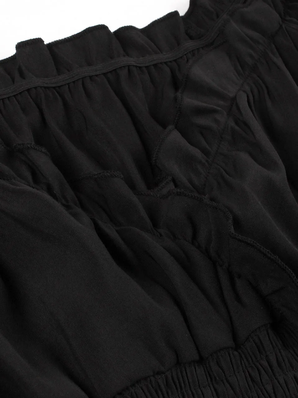 Black Ruffles Off Shoulder 1950S Vintage Swing Dress