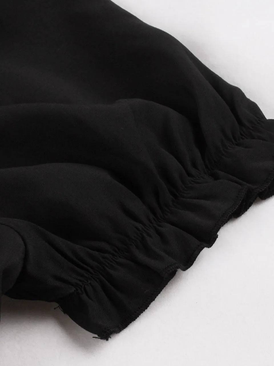 Black Ruffles Off Shoulder 1950S Vintage Swing Dress