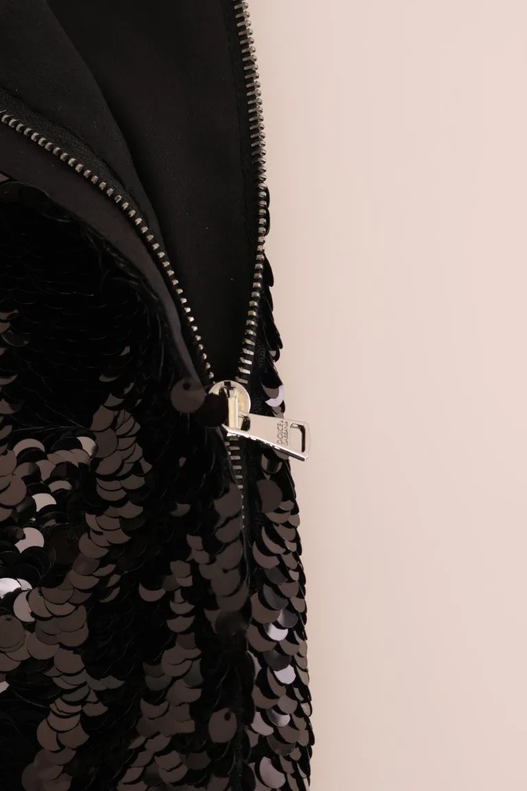 Black Sequined Maxi Pencil Mermaid Skirt