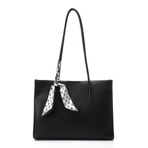 Black Shoulder Bag With Scarf Detail