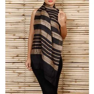 Black Silk Dupatta