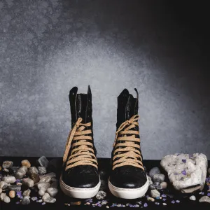 Black Tall Crinkle Sneakers
