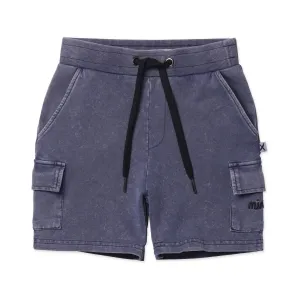 Blasted Deluxe Cargo Short- Bright Blue Wash