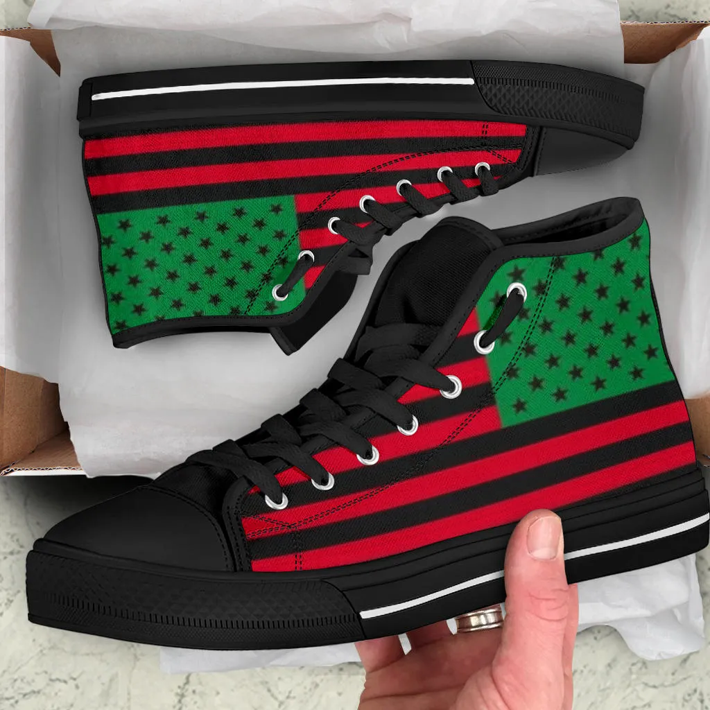 BLM Afro American Flag High Top Sneakers