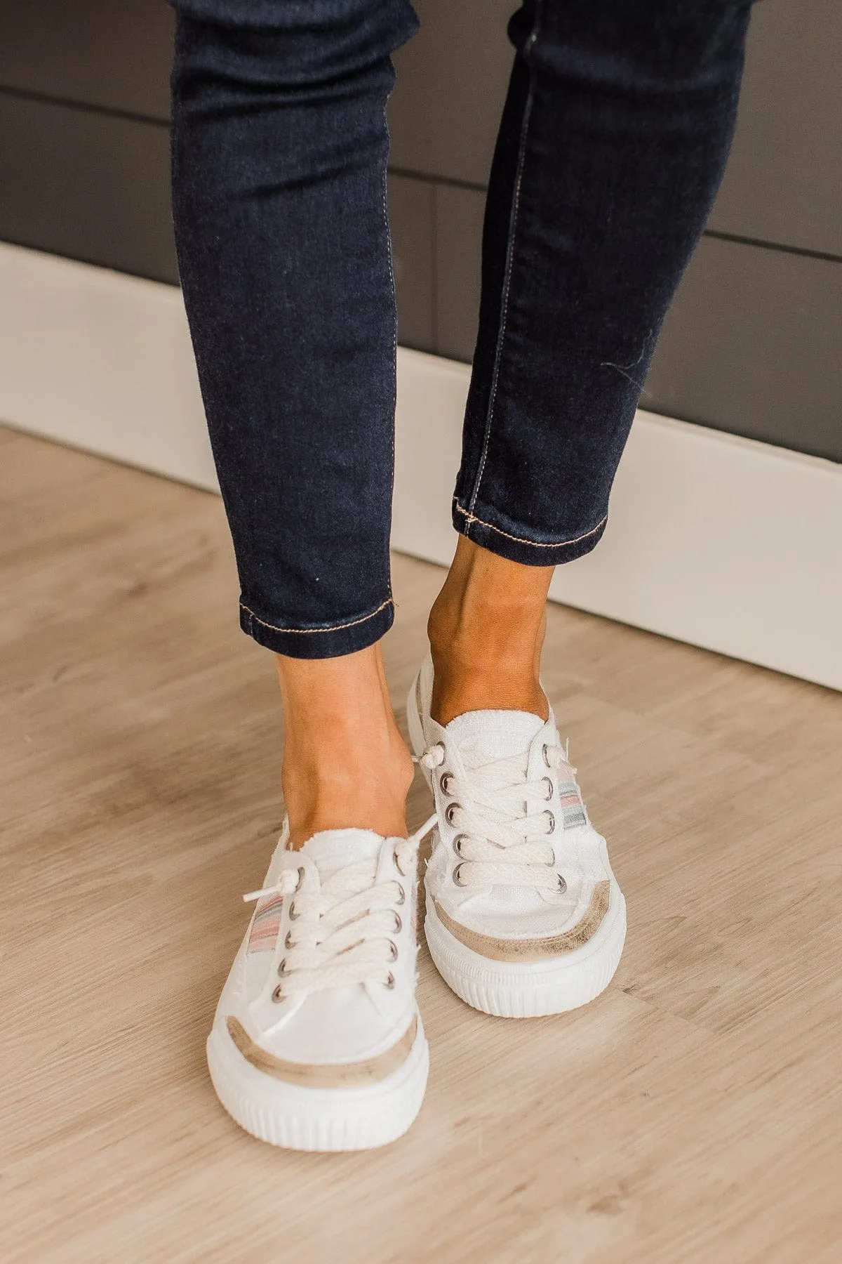 Blowfish Alex Sneakers- White Color Washed
