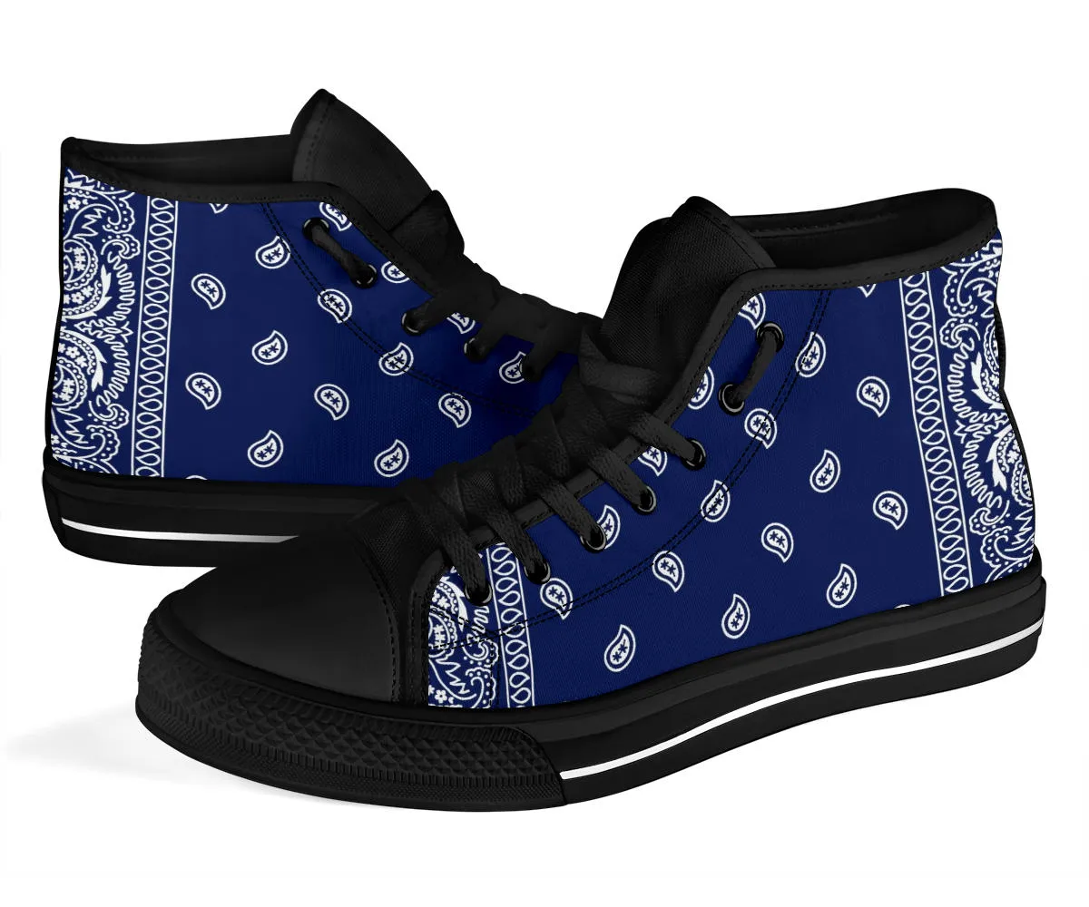 Blue Bandana Crip Cuzz High Top Sneakers