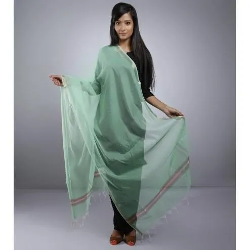 Blue Dupatta With Zari Work (100000057595)