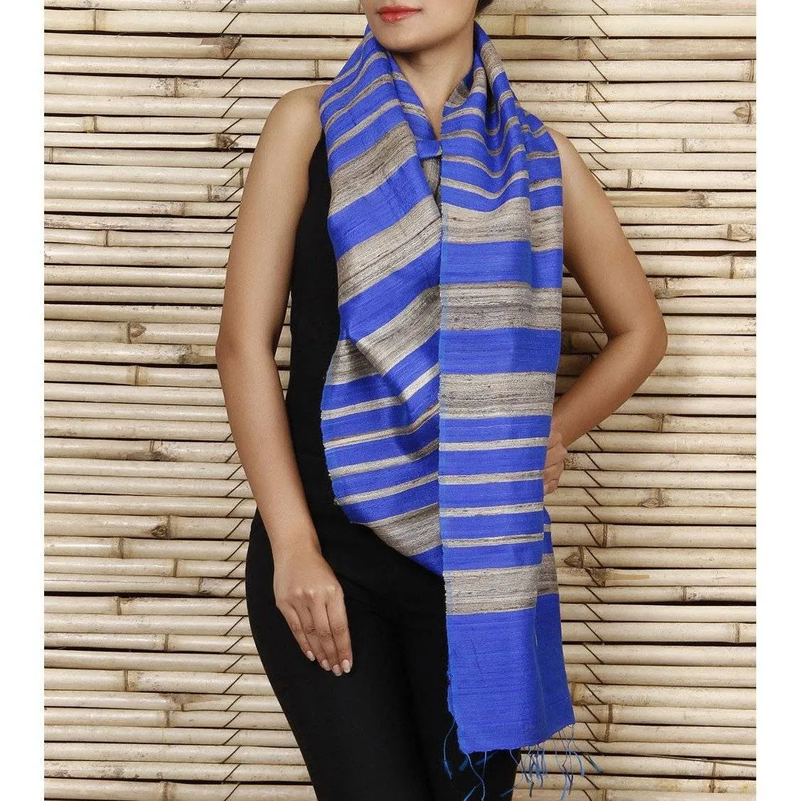 Blue Silk Dupatta