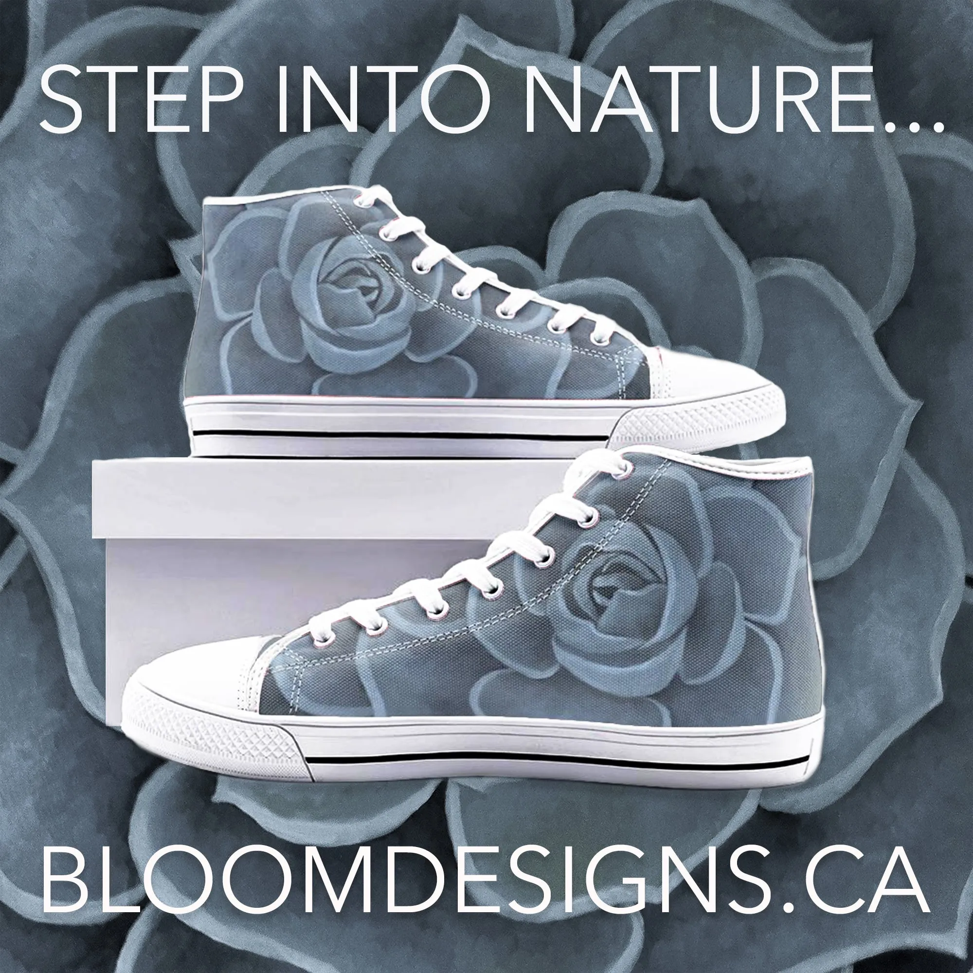 Blue Succulent High-top Sneakers