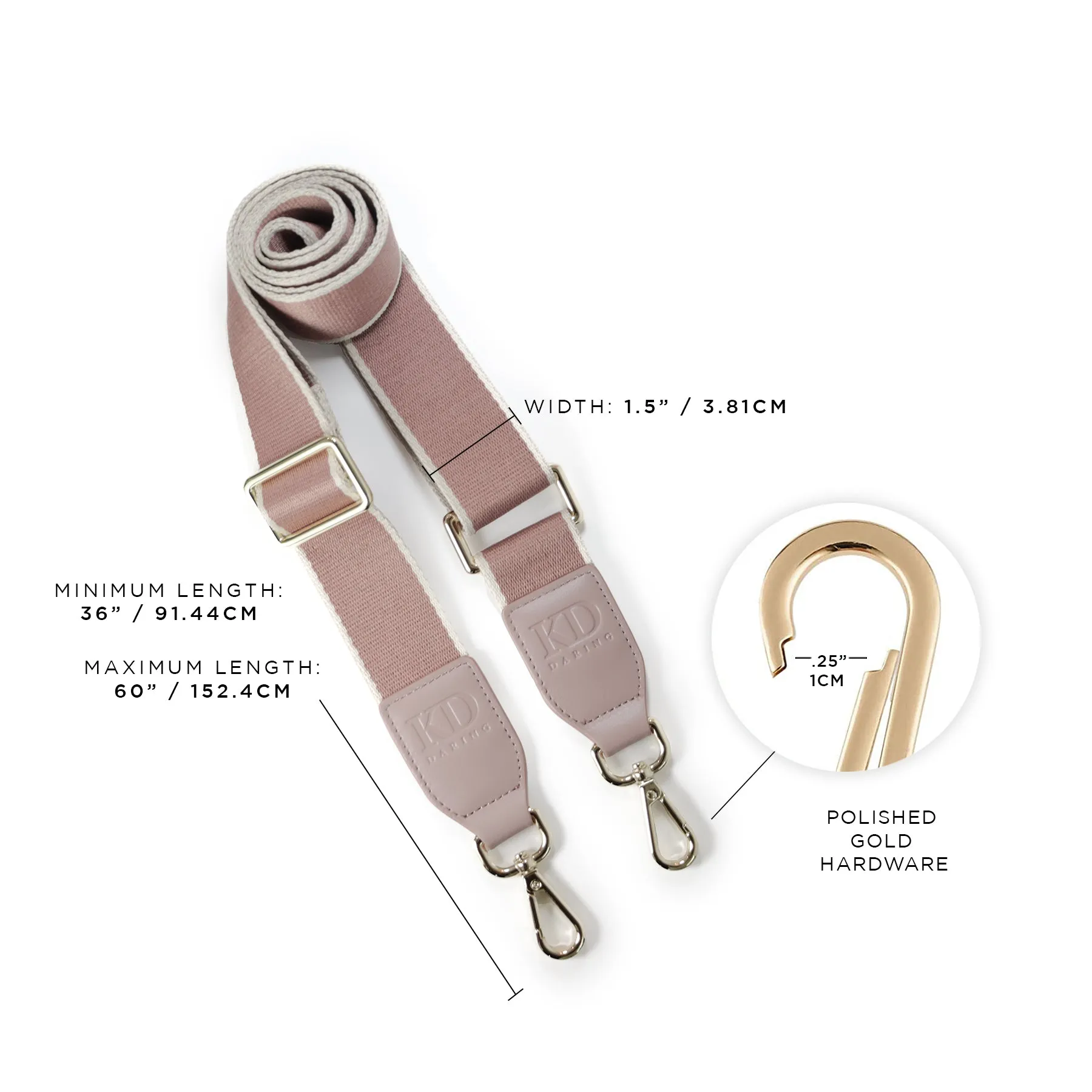 Blush/Cream Canvas Crossbody Strap