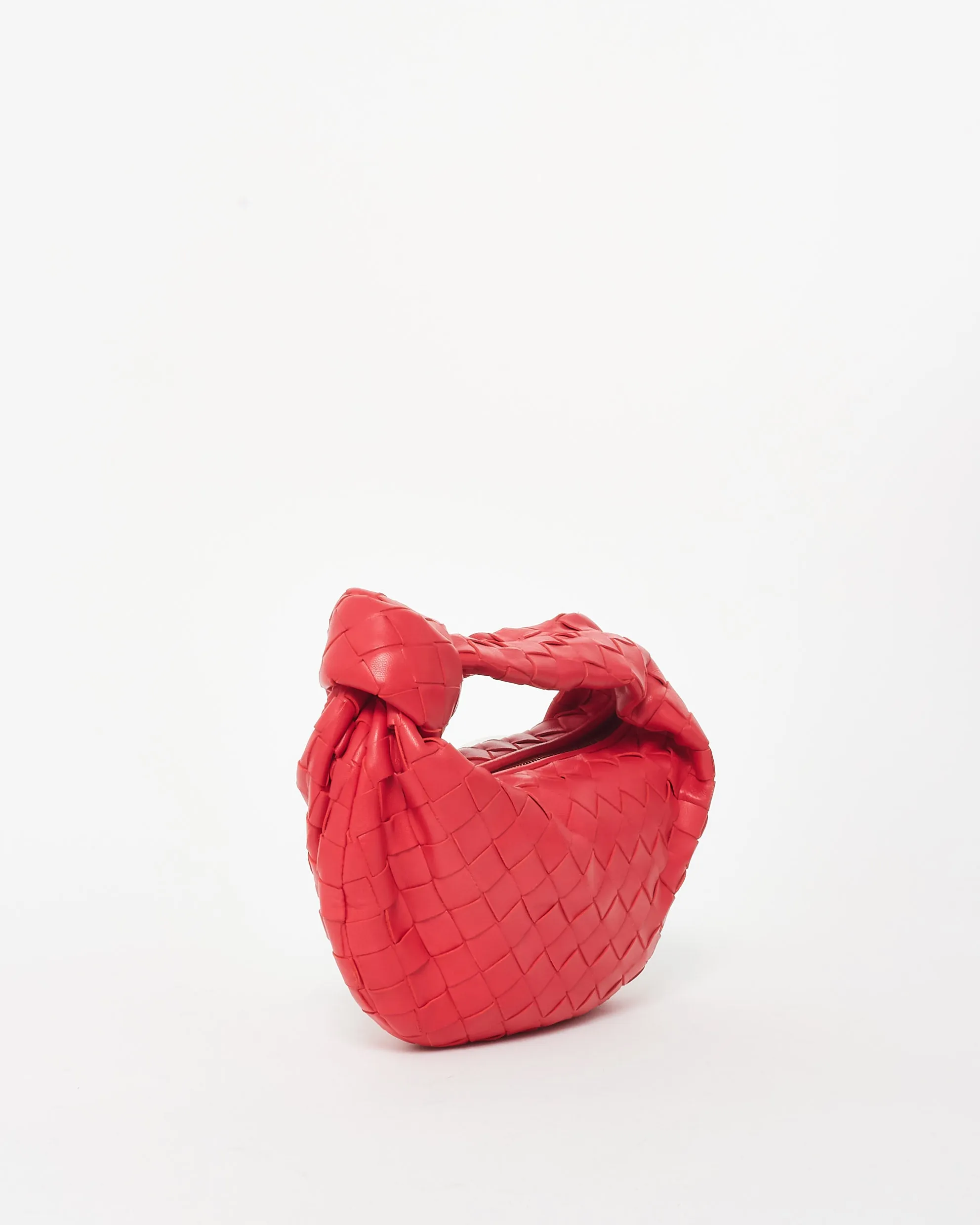 Bottega Veneta Red Intrecciato Leather Mini Jodie