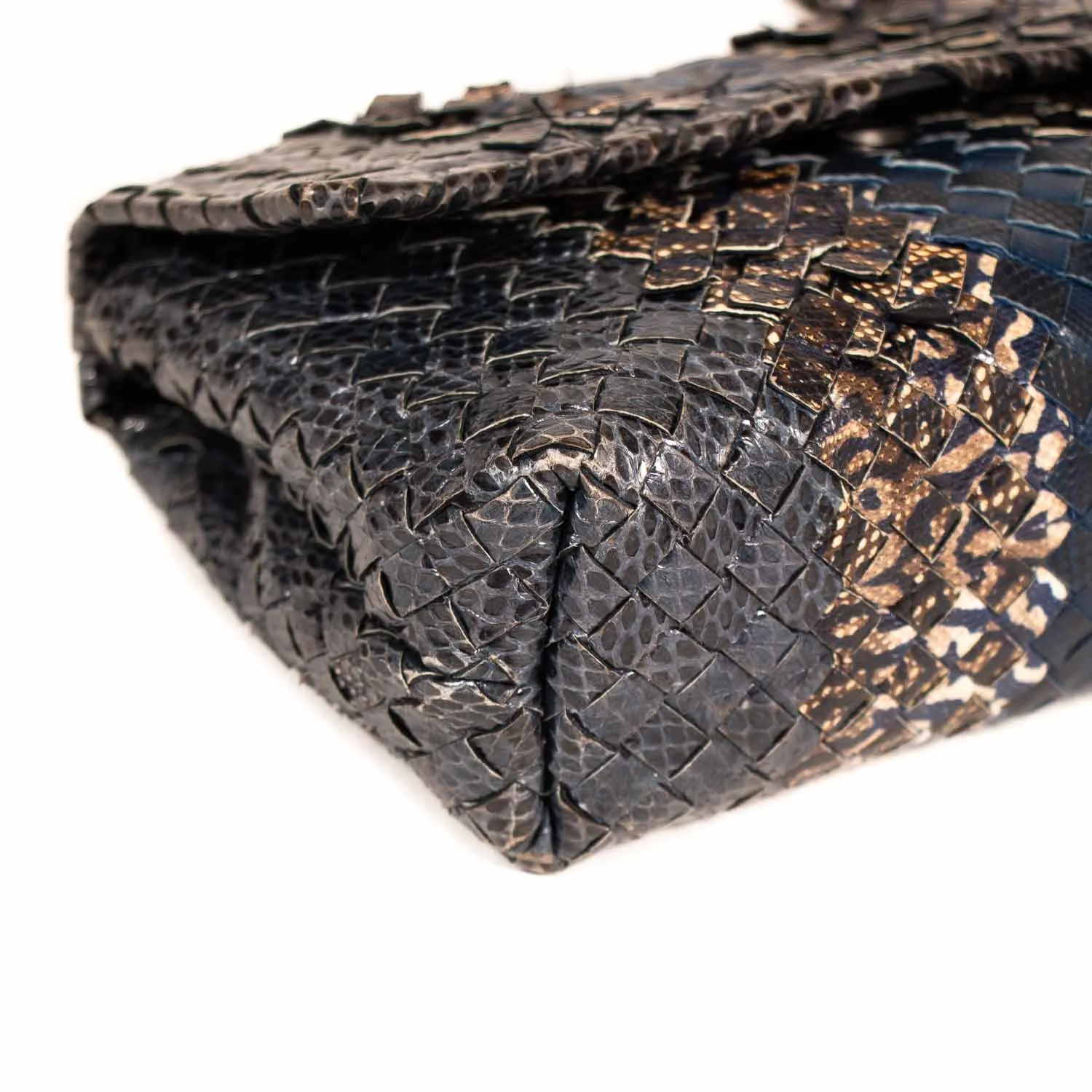 Bottega Veneta Snake Skin Olimpia Mini Intrecciato